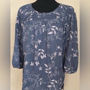 Floral Print Women's Top - Blue
